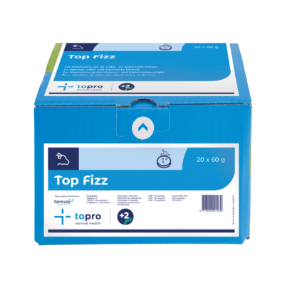 De Topro Top Fizz bruistablet dient ter stabilisatie van de water- en elektrolytenbalans en ondersteuning van de spijsvertering.