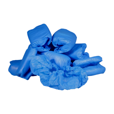 De wegwerpschoenen blauw zijn gemaakt van plastic en zijn voor eenmalig gebruik. De wegwerpschoenen worden verkocht in een verpakking van 100 stuks.