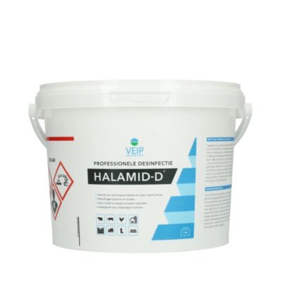 Halamid is een desinfectiemiddel dat zijn werkzaamheid ontleent aan gebonden chloor en zuurstof. Effectief tegen bacteriën, virussen en schimmels.