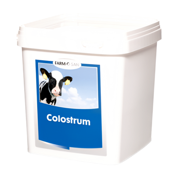 Farm-O-San Colostrumpoeder is een biestvervanger of biestverrijker voor pasgeboren kalveren. Dit product is online verkrijgbaar bij kalfshop.nl.