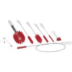 Borstel Set Vikan Rood